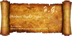 Hodos György névjegykártya